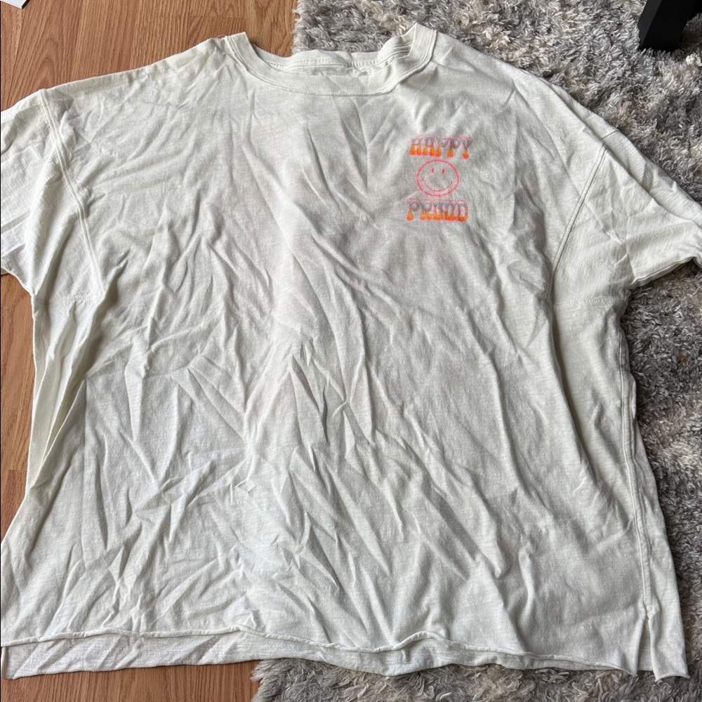 Aerie Cream Short Sleeve Tee